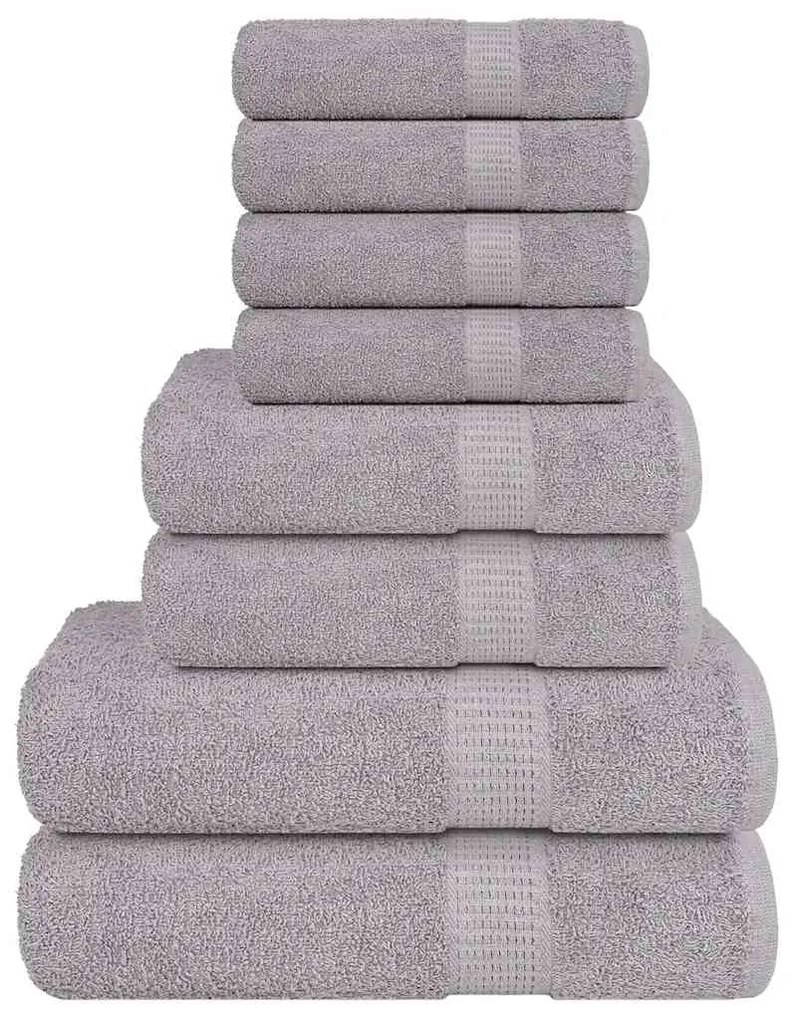 vidaXL Set prosoape 8 piese gri 360 g/m² 100% bumbac