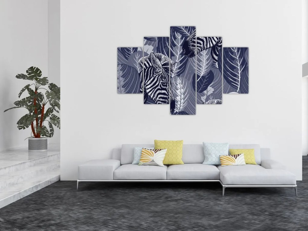 Tablou - Zebre albastre (150x105 cm)