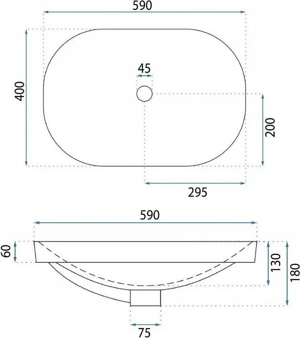 Lavoar pe blat BASARO TERRA alb