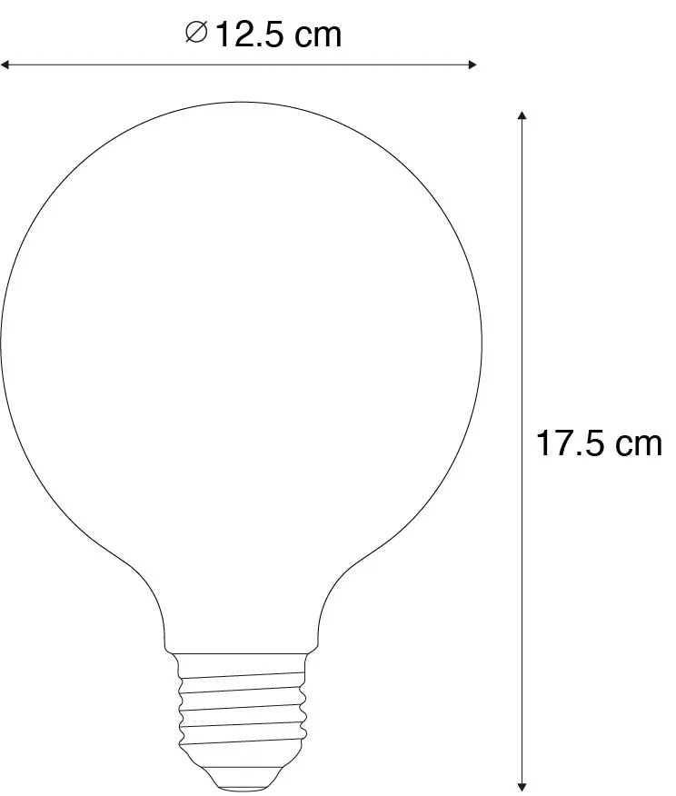Set de 5 becuri LED E27 reglabile Opal G125 5W 450 lm 2700K