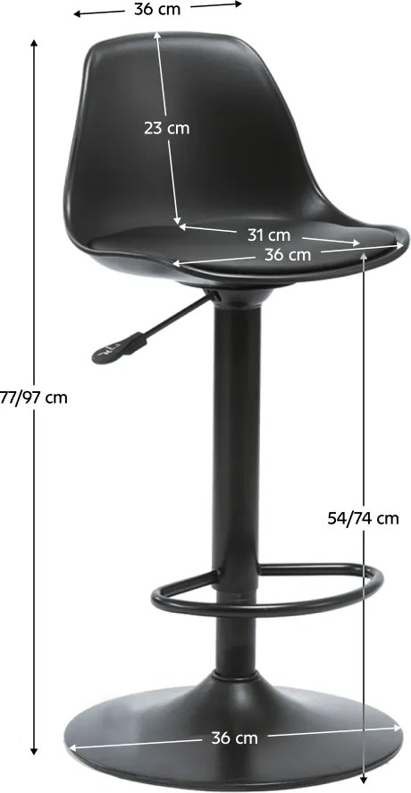 Scaun bar, negru, DOBBY NEW