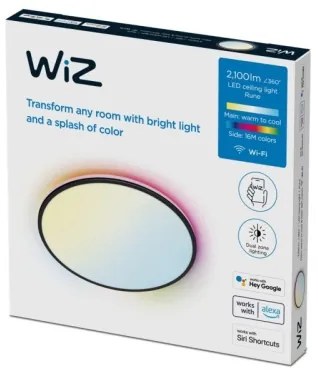 WiZ - Plafonieră LED RGBW RUNE 21W 230V negru cu Wi-Fi și dimmer