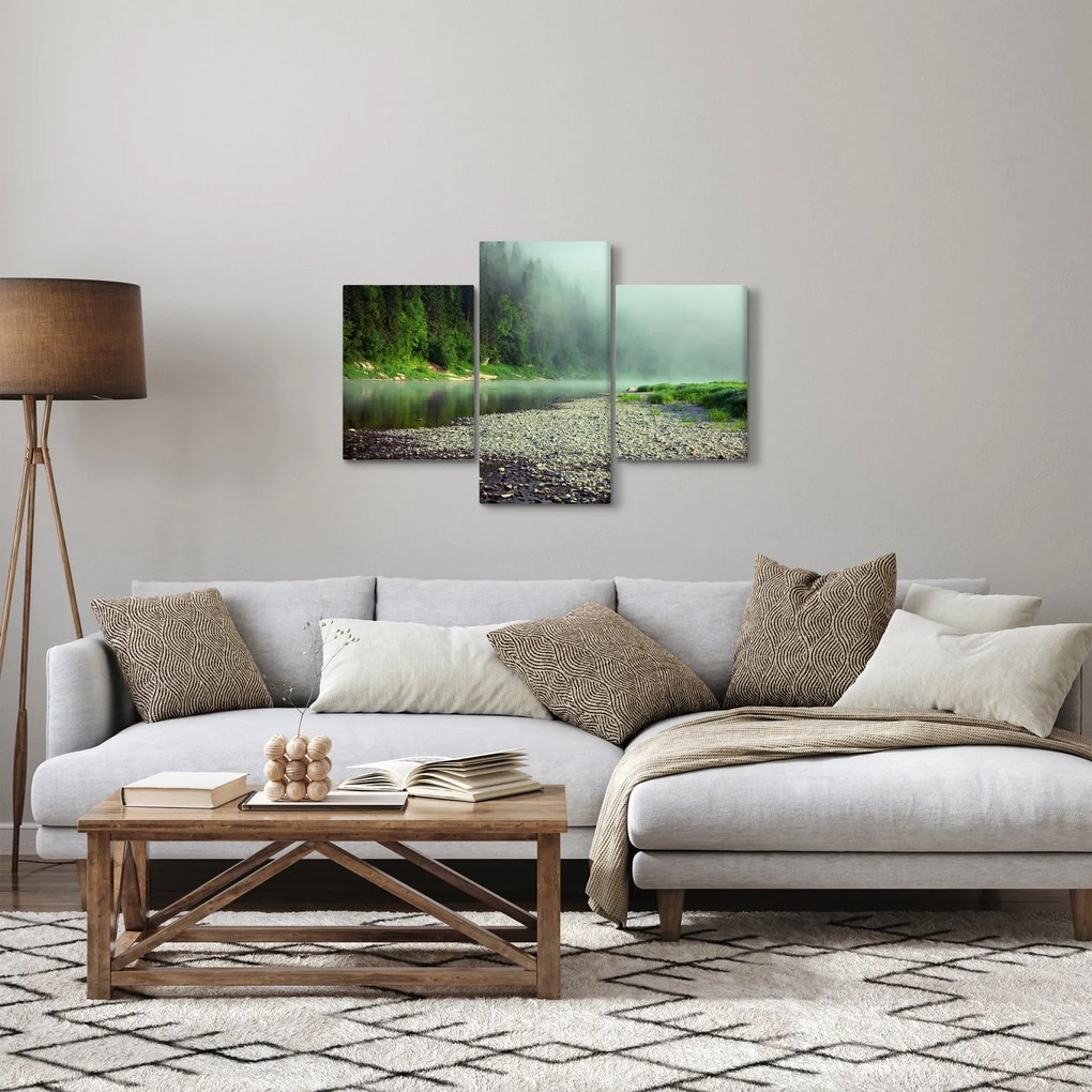 Tablou - Râu lângă pădure (90x60 cm)