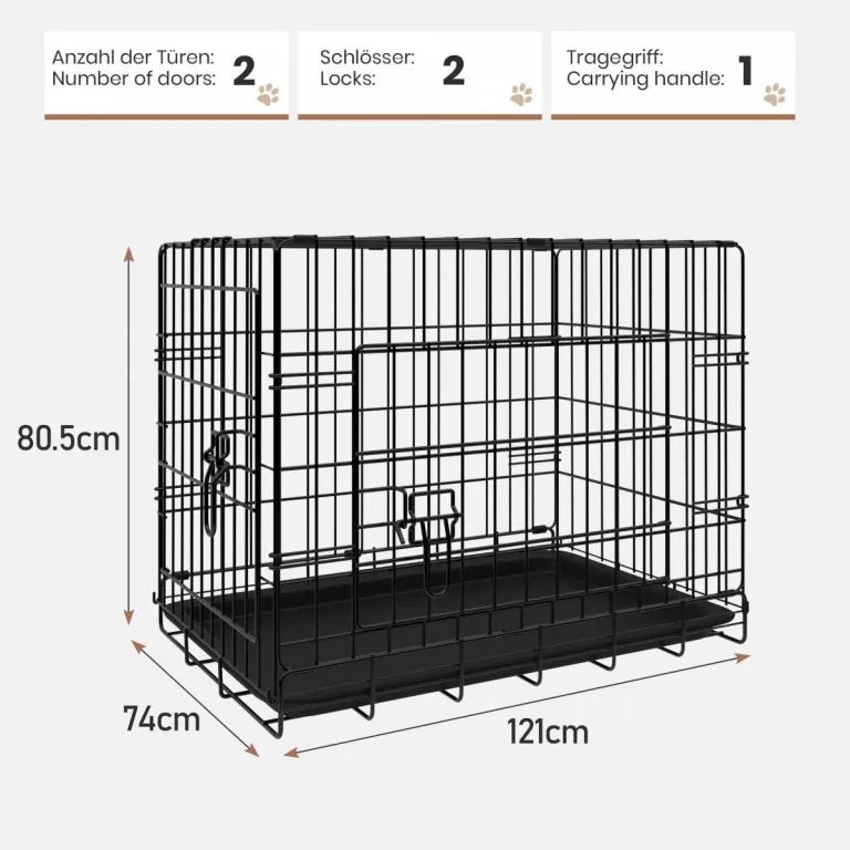 Leopet Cușcă pliabilă pentru câini 121 x 74 x 80,5 cm, XXL,