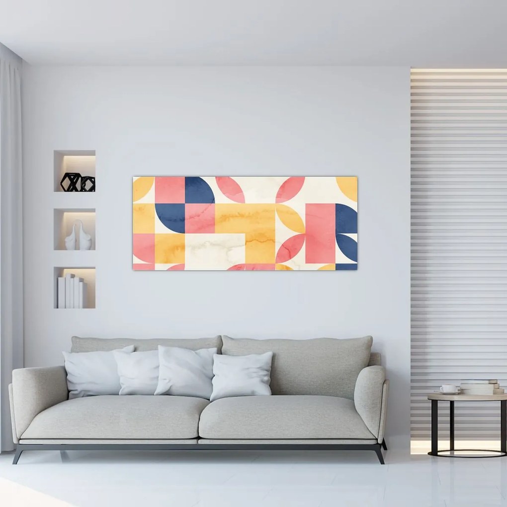 Tablou - Abstracție cu modele retro (120x50 cm)
