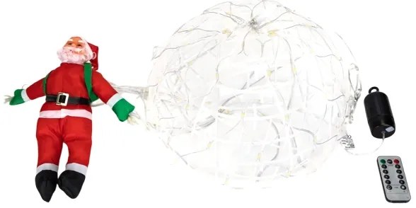 Aigostar - Decorațiune LED de exterior pentru Crăciun, 3xAA, IP44, Moș Crăciun