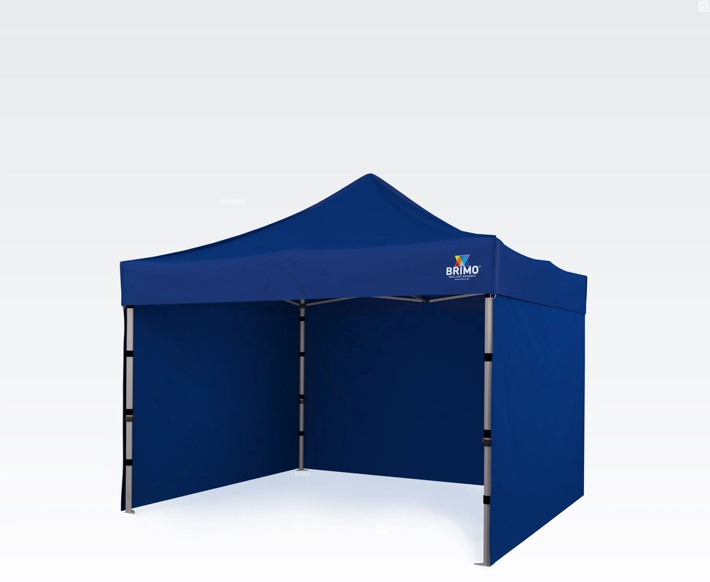 Cort pliant de vânzare din aluminiu 3x3m: Viteză și fiabilitate pentru organizații non-profit și cluburi - cu 3 pereți - Albastru