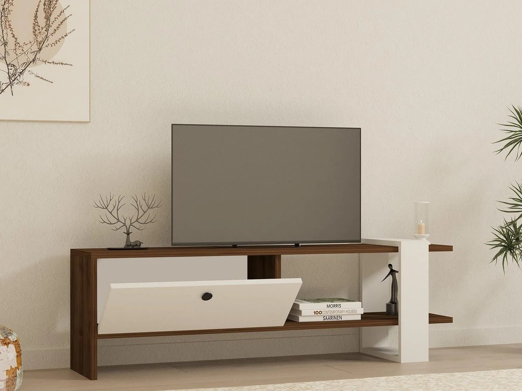 Masă TV/Dulap Dutudo (Nuc + alb) . 1095105