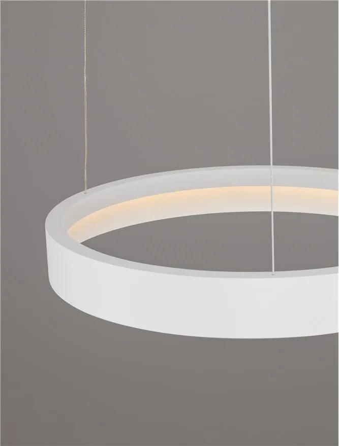 Lustra circulara aluminiu alb LED CCT LUMIA 60cm