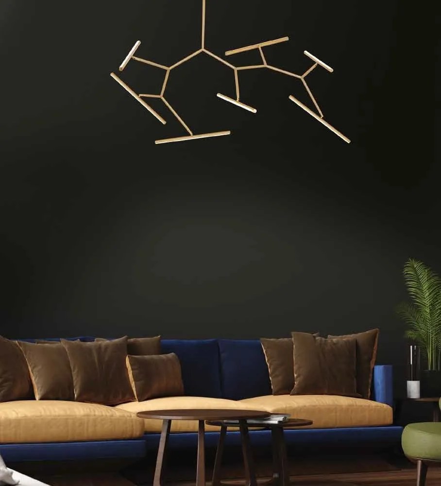 Lustra cu brate directionabile LED dimabil Parris auriu mat