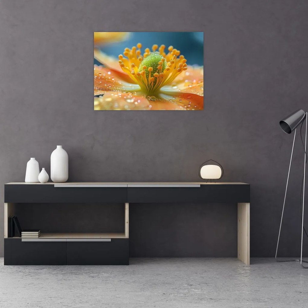 Tablou pe sticlă - Detaliu de floare (70x50 cm)
