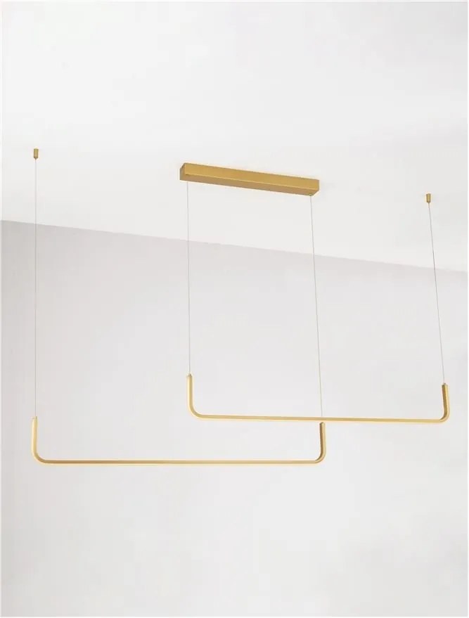 Lustra LED suspendata liniara Strita auriu