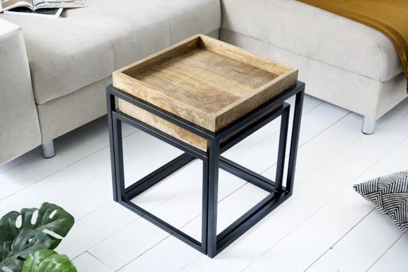 Set de 2 masute design industrial Serviteur