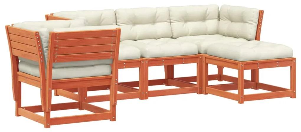 3216922 vidaXL Set mobilier de grădină cu perne, 5 piese, lemn masiv de pin