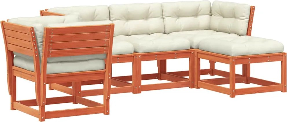 vidaXL Set mobilier de grădină cu perne, 5 piese, lemn masiv de pin
