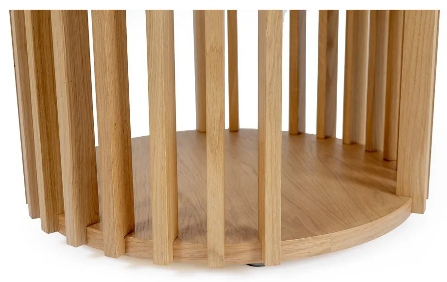 Măsuță auxiliară din lemn de stejar Woodman Drum, ø 53 cm