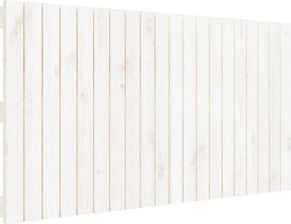 vidaXL Tăblie de pat pentru perete, alb, 127,5x3x60 cm, lemn masiv pin