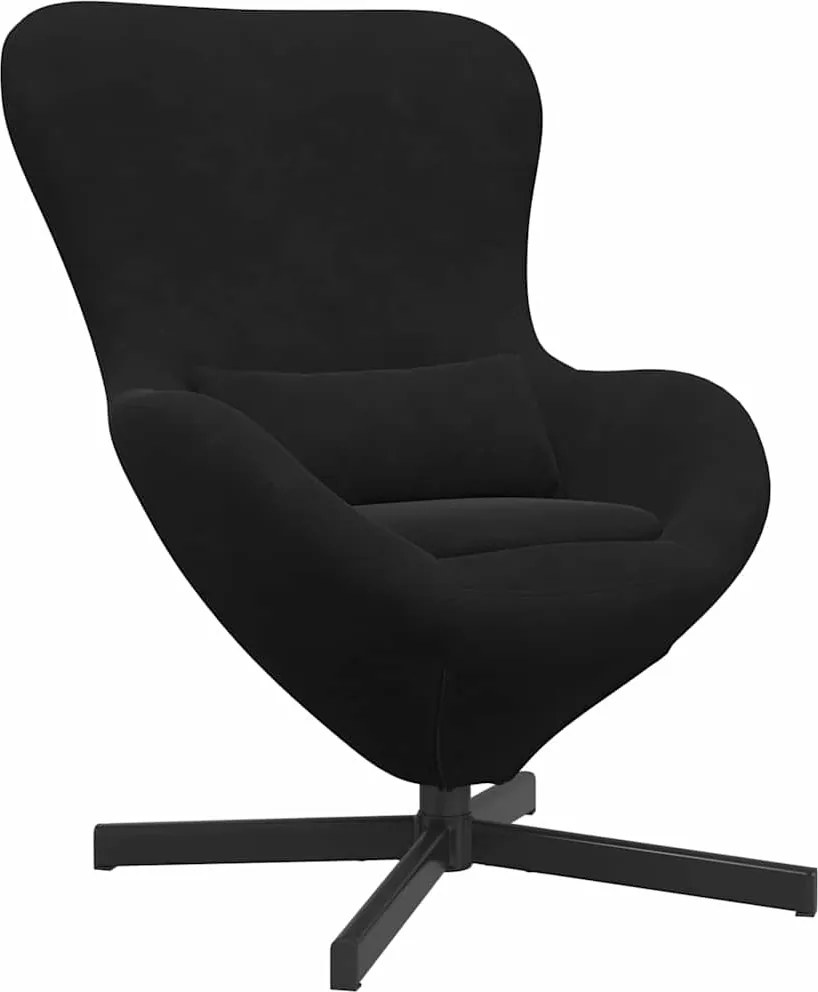 vidaXL Fotoliu ou Negru 63 x 73 x 90 cm Catifea