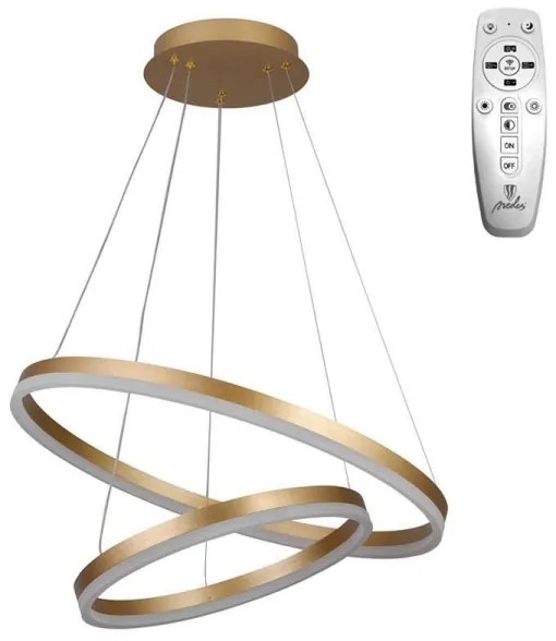 Brilagi - Lustră LED dimabilă suspendată pe cablu CIRCLE LED/70W/230V 3000-6500K aurie + telecomandă