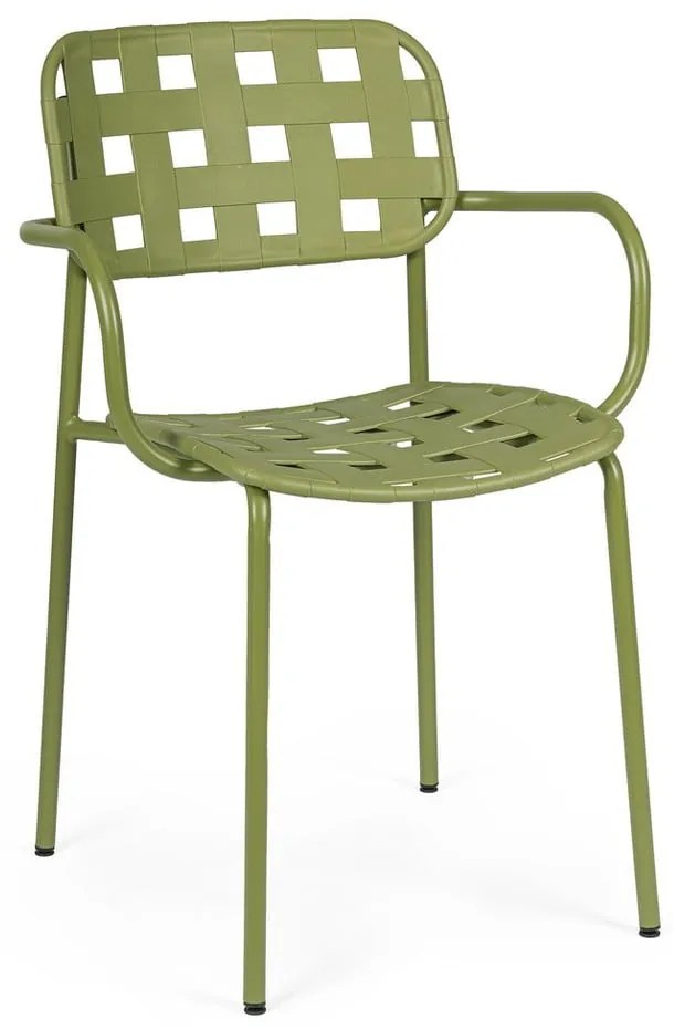 Scaune de grădină verzi 4 buc. din metal Clover – Bizzotto