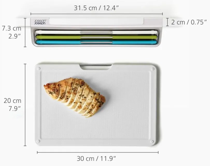 Tocătoare cu suport 3 buc. 23x31,5 cm Folio Slim – Joseph Joseph