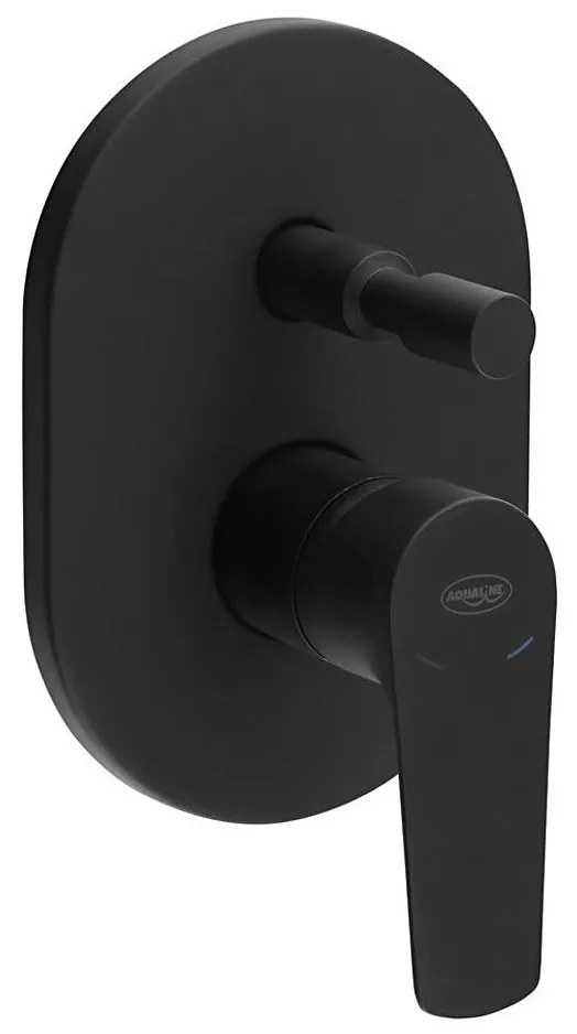 Set de duș pentru instalare ascunsă Aqualine LOTTA negru mat