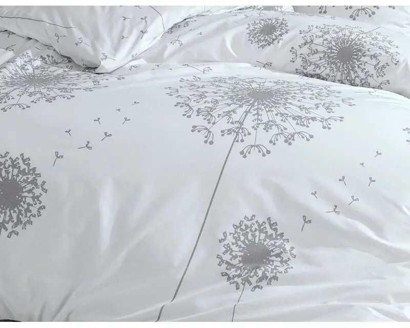 BedTex Lenjerie de pat din bumbac Pampeliška gri,220 x 200 cm, 2 bucăți 70 x 90 cm