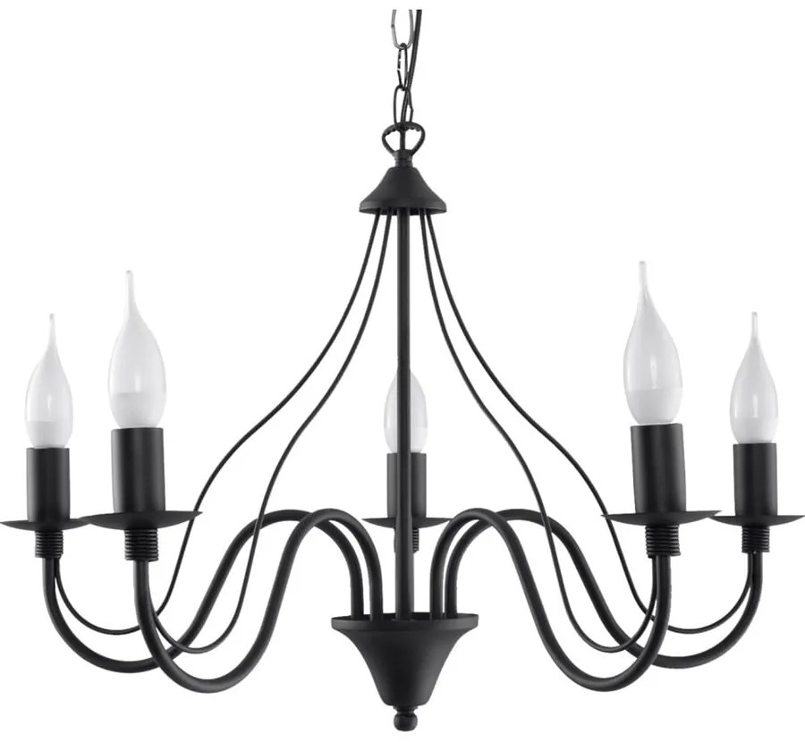 Lustră Sollux Floriano 5, negru