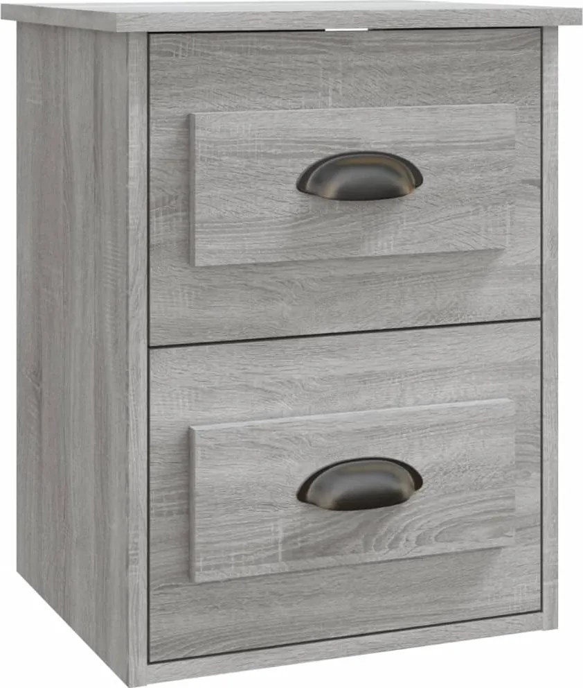 vidaXL Noptieră suspendată pe perete, gri sonoma, 41,5x36x53 cm