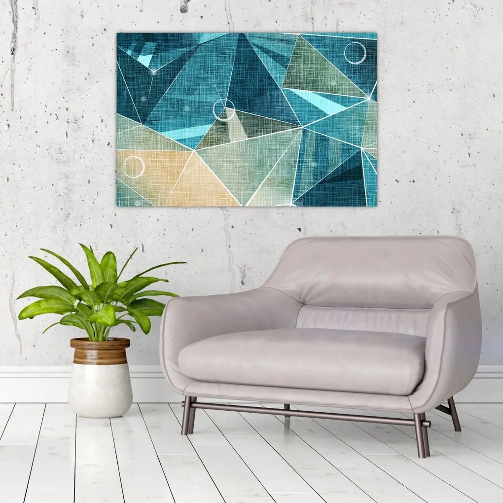 Tablou - Abstract turcoaz (90x60 cm)