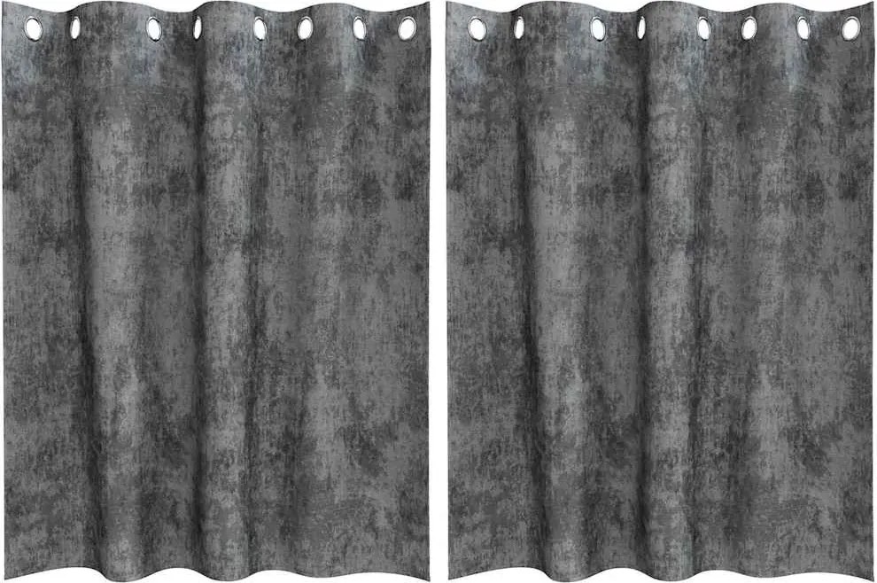 vidaXL Cortine din catifea cu perdele 2 pcs Gri 140 x 140 cm Catifea