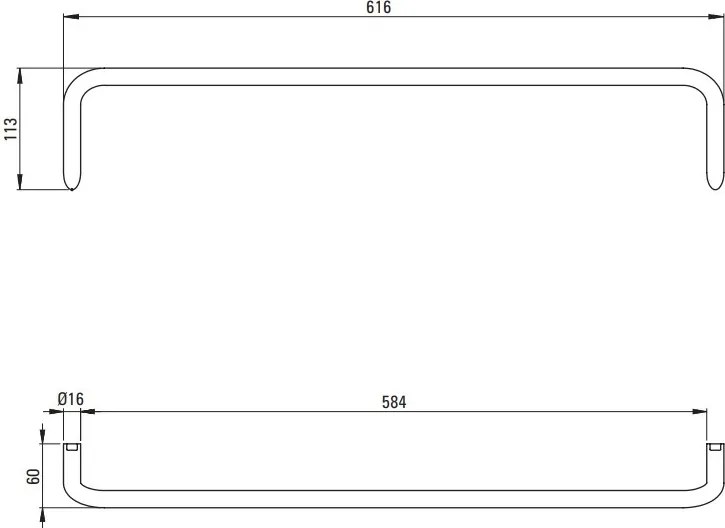 SILIA Suport pentru prosoape ADI_R621 Finisaj: auriu periat