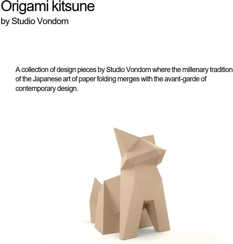 Decoratiune/ Statueta exterior sau interior Origami Kitsune, mat