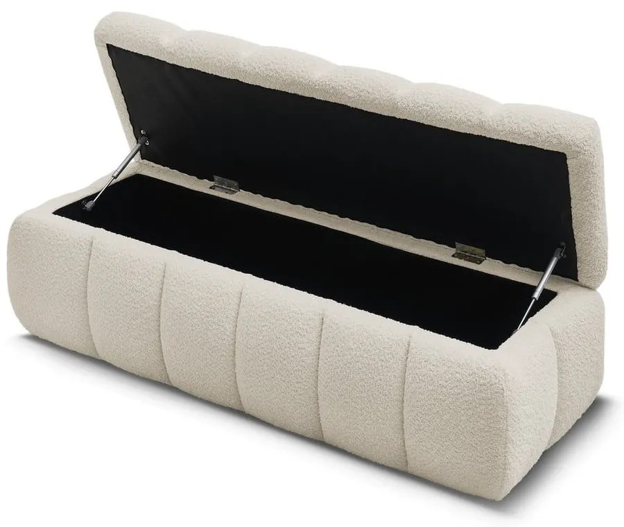 Bancă bej cu tapițerie din țesătură bouclé Mont Blanc – Bobochic Paris