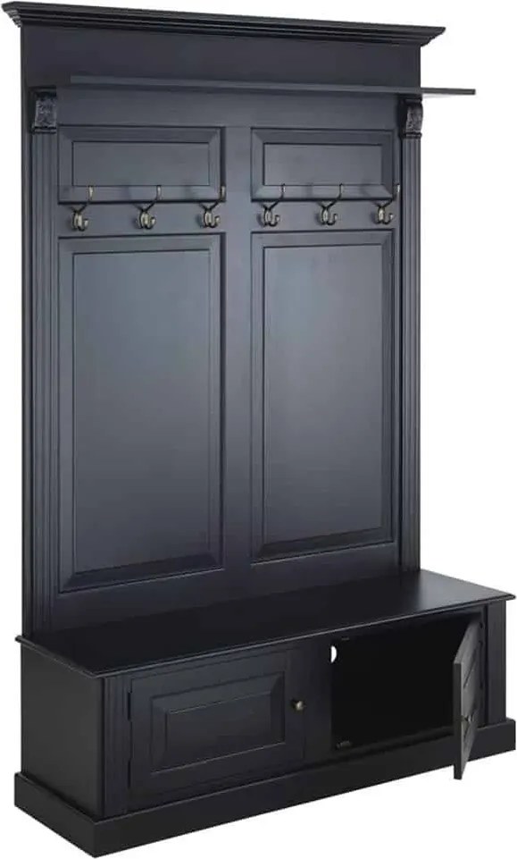 Garderobă lemn masiv gri Noir Antracit, 140 × 41 × 210 cm