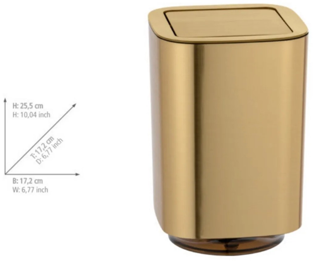 Wenko Coș de gunoi cu capac basculant Auron 5,5 l, auriu