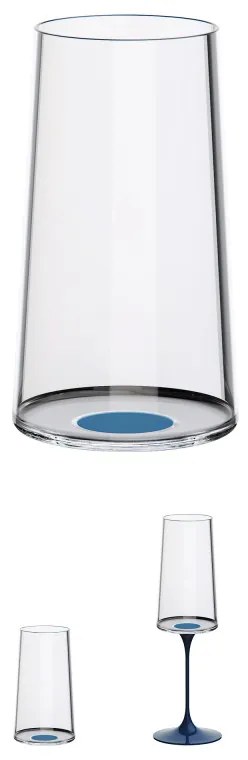 Set 2 pahare de cristal Trebonn SplitGlass 2025132, 320 ml, Ø7.8x12.5 cm, Posibilitate atasare picior, Albastru