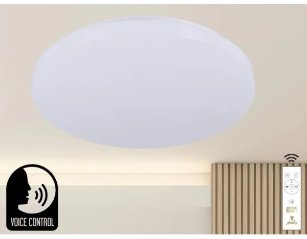 Plafonieră LED dimabilă cu control vocal OPAL LED/48W/230V + telecomandă