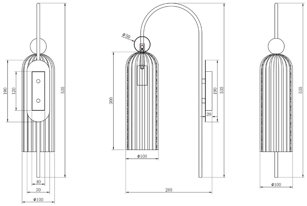 Aplica de perete moderna in stil retro Antic Cognac
