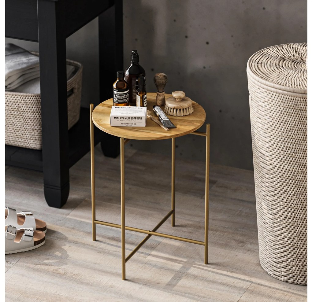 Măsuță de cafea Museli 6 (natural + auriu) . 1093231