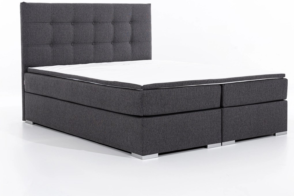 Pat matrimonial Boxspring 180 cm Irma 01 (negru). 1044598