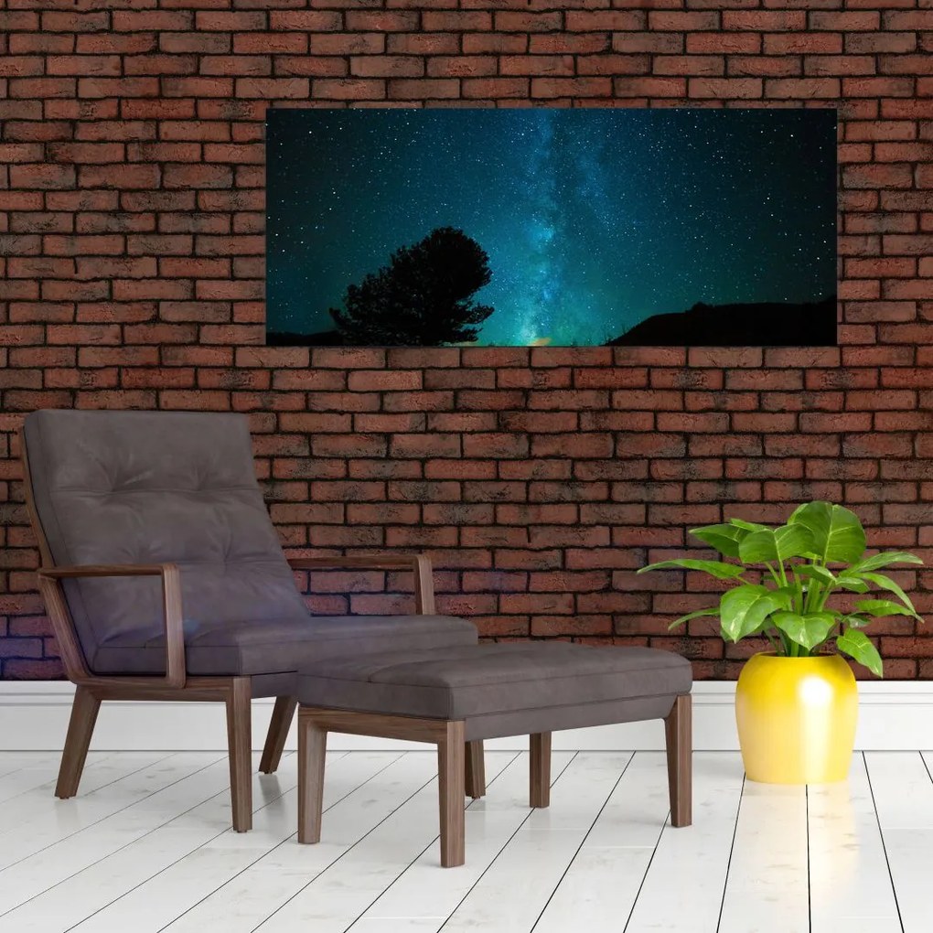 Tablou cu cerul nocturn și stele (120x50 cm)