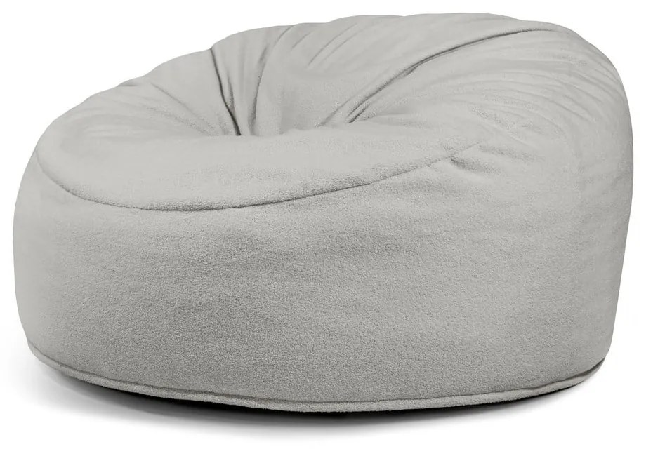 Fotoliu bean bag gri deschis cu tapițerie din țesătură bouclé Om 135 – SLOWDOWN