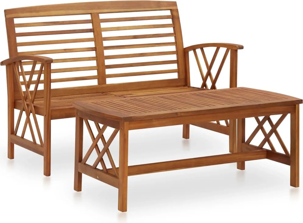 vidaXL Set mobilier de grădină, 2 piese, lemn masiv de acacia