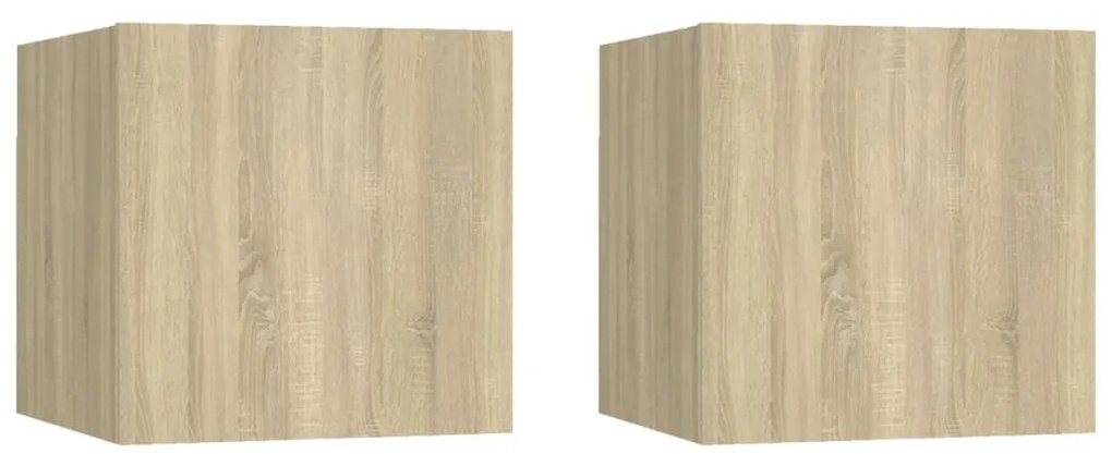 vidaXL Noptiere, 2 buc., stejar Sonoma, 30,5x30x30cm, lemn prelucrat