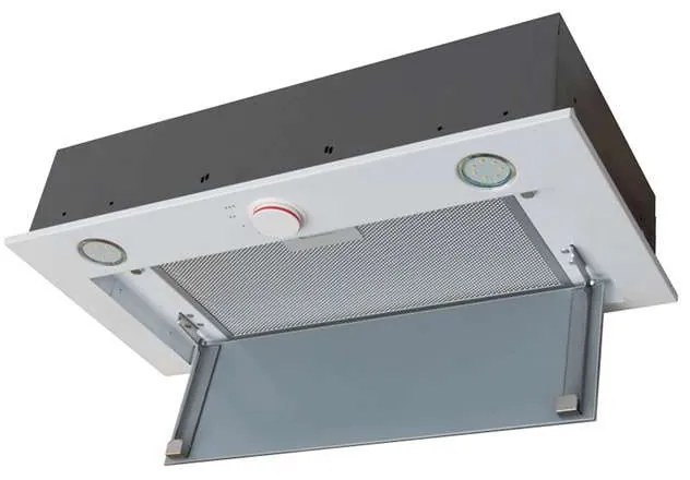 Hota Incorporabila Tornado Modul Glass 750 (60), 1 motor, latime 60 cm, 3 viteze, absorbtie 750 m3/ora, Alb