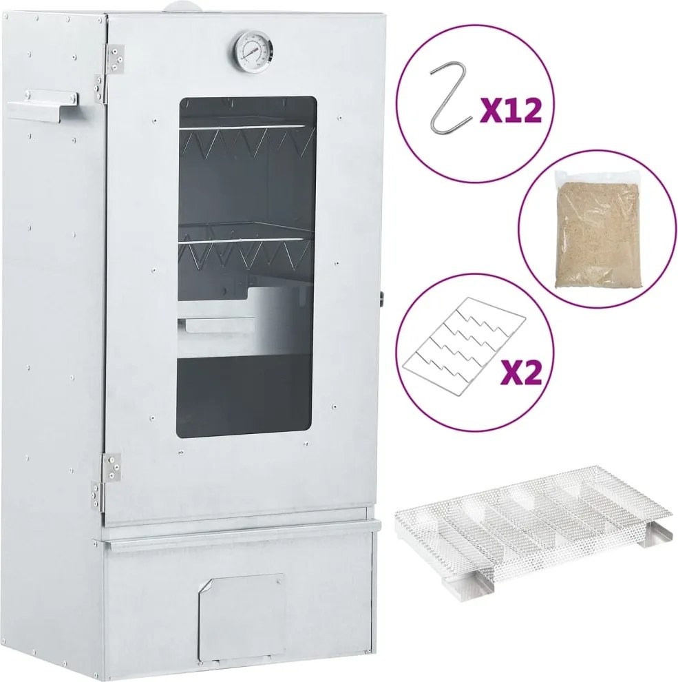 vidaXL Afumătoare cuptor/grătar, generator fum rece, oțel galvanizat