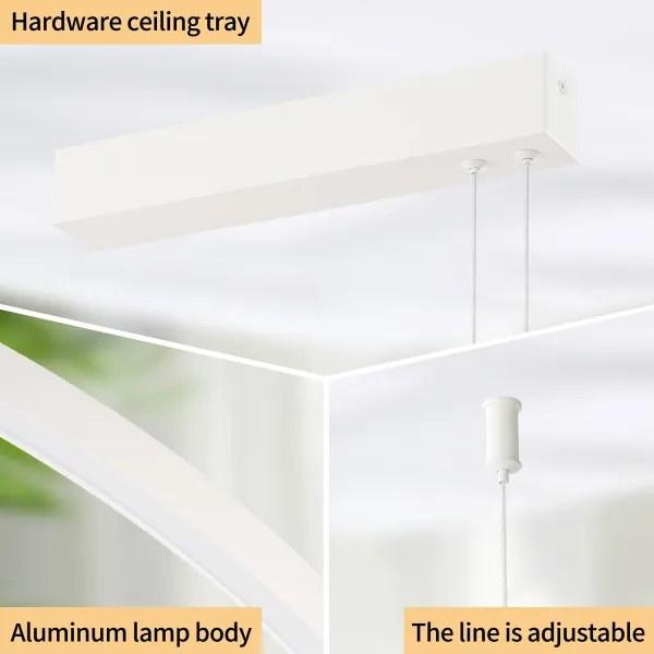 Brilagi - Lustru LED reglabil pe cablu PORTOFINO LED/98W/230V alb + telecomandă