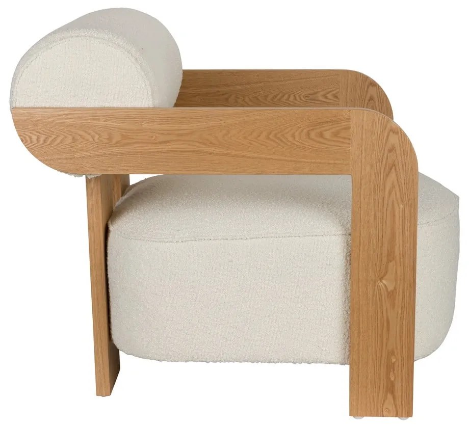 Fotoliu bej cu tapițerie din țesătură bouclé Oolong – Zuiver