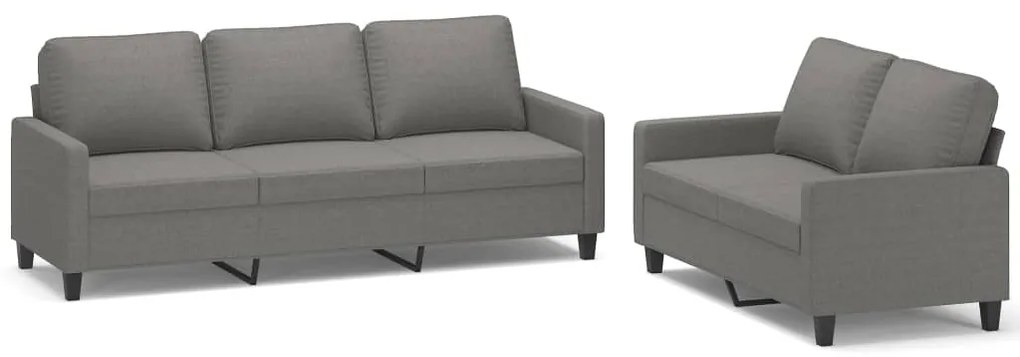 3153722 vidaXL Set de canapele cu perne, 2 piese, gri închis, textil